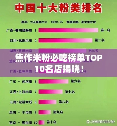 焦作米粉必吃榜单TOP10名店揭晓!