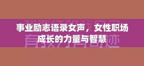 事业励志语录女声,女性职场成长的力量与智慧