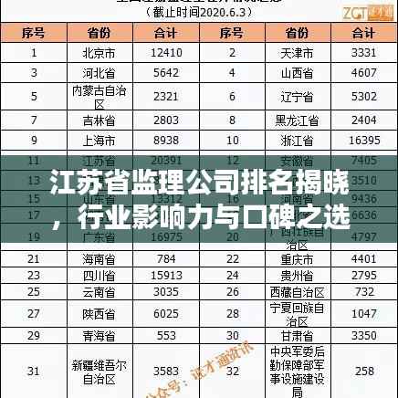 江苏省监理公司排名揭晓,行业影响力与口碑之选